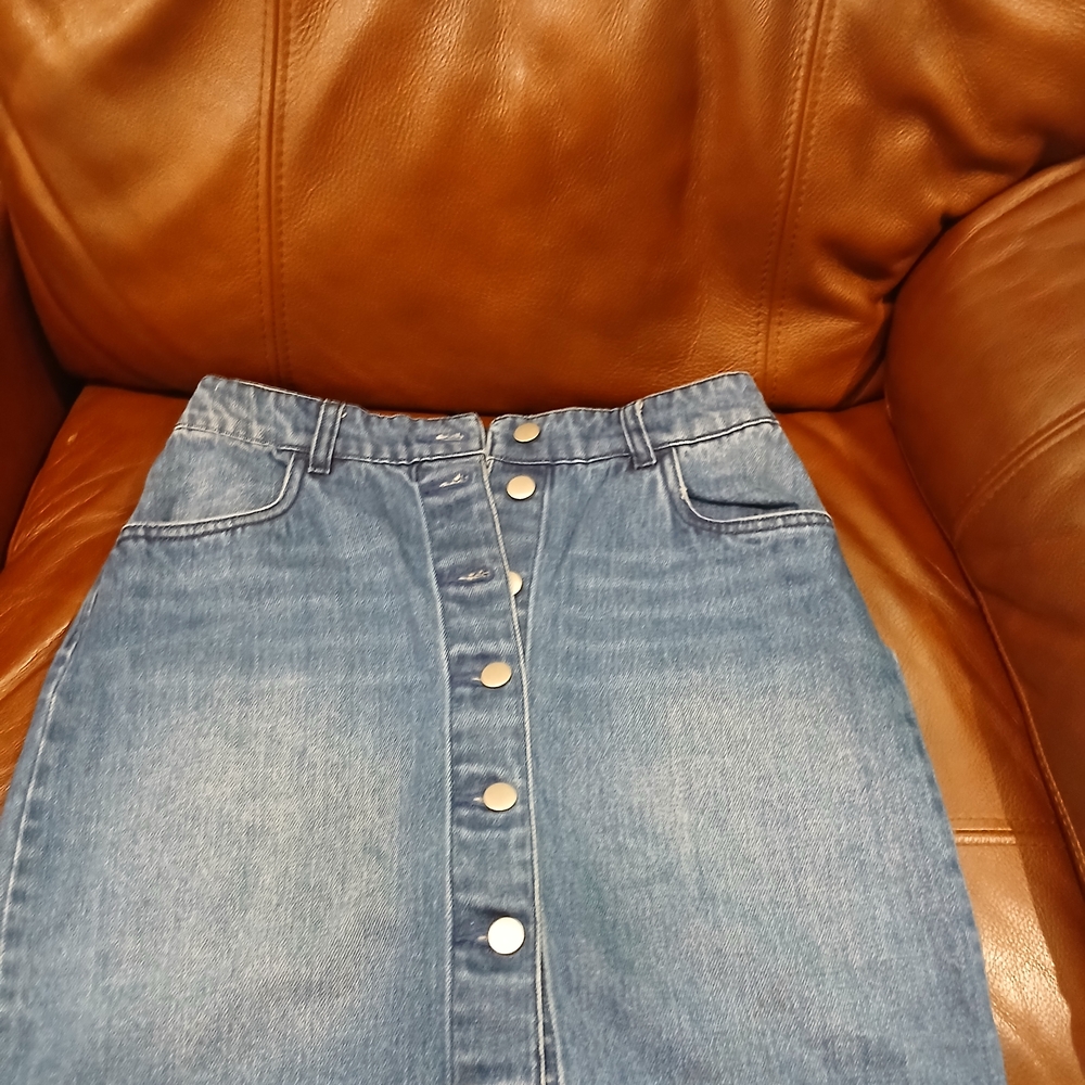 H&M Blue Denim A-Line Skirt